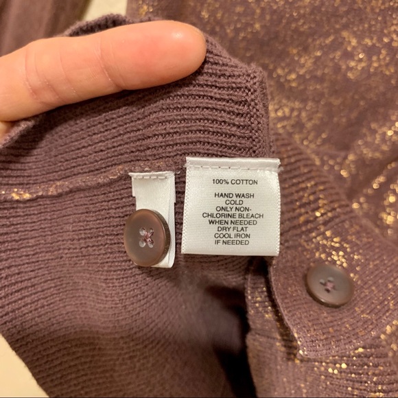 LOFT V-Neck gold glitter sparkles Sweater (small) - Picture 7 of 8